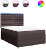 vidaXL Boxspringbett mit Matratze Dunkelbraun 160x200 cm Stoff 3294424 Bild 2