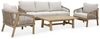 IDIMEX Gartenlounge-Set SANYA, (4-tlg), Outdoorset aus massivem Akazienholz 4-teilig mit Polstern Natur/Beige Bild 4
