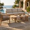 IDIMEX Gartenlounge-Set SANYA, (4-tlg), Outdoorset aus massivem Akazienholz 4-teilig mit Polstern Natur/Beige Bild 2