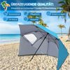 Clanmacy Sonnenschirm Strandschirm 210cm UV Schutz 50+ Neigbar Himmelblau mit Erdspieß, LxB: 210x200 cm, Stabiler knickbar/für Garten, Balkon, Terasse/Sonnenschutz UV50+ Bild 4