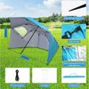 Clanmacy Sonnenschirm Strandschirm 210cm UV Schutz 50+ Neigbar Himmelblau mit Erdspieß, LxB: 210x200 cm, Stabiler knickbar/für Garten, Balkon, Terasse/Sonnenschutz UV50+ Bild 2