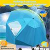 Clanmacy Sonnenschirm Strandschirm 210cm UV Schutz 50+ Neigbar Himmelblau mit Erdspieß, LxB: 210x200 cm, Stabiler knickbar/für Garten, Balkon, Terasse/Sonnenschutz UV50+ Bild 3