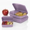 Hausfelder Lunchbox Brotdosen 4er Set flach violett, Kunststoff, (4er Set, 4-tlg, 2 große Brotdosen und 2 kleine Snackboxen), spülmaschinengeeignet, langlebig, bruchfest, BPA-frei Bild 5