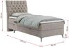 Boxspringbett MILEN, Einzelbett 90x200, Polsterbett mit Multipocket-Matratze und Topper - Beige stoff - rechts - H3 Bild 4