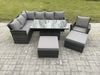 Fimous Outdoor Gartenmöbel Set aus Polyrattan mit 2 Großer Hockern Sesseln Dunkelgrau gemischt Bild 2