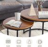 Runde Couchtische 2er-Set Beistelltisch Metallrahmen 60 cm Wohnzimmer Bild 5