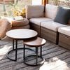 Runde Couchtische 2er-Set Beistelltisch Metallrahmen 60 cm Wohnzimmer Bild 2