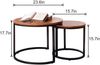Runde Couchtische 2er-Set Beistelltisch Metallrahmen 60 cm Wohnzimmer Bild 3