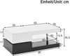 Couchtisch, Moderner Tisch mit LED-Ambientebeleuchtung, APP- und Bluetooth-Steuerung, Glasablage & Hochglanz-Oberfläche, Schwarz-Weiß, 90×45×35,5 cm Bild 5