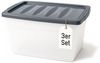BigDean 3x 60 L Aufbewahrungsbox mit Deckel groß Budget Line Plastikbox mit Deckel Bild 5