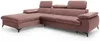Vente-unique - SAMARA Sofa SamtStoff Puderrosa - B 193 cm x H 75 cm x L 280 cm Bild 4