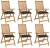 vidaXL Stuhlkissen 6 Stk. Schwarz Karomuster 50x50x7 cm Oxford-Gewebe 361548 Bild 3