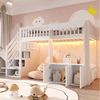 Flieks Hochbett Kinderbett Laden-Design 90×200cm mit Schrank und Stauraumtreppe Bild 5