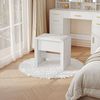 Hocker Schminktisch, Sitzhocker Gepolstert, Makeup-Hocker mit Rutschfesten Fußpads, Geeignet für Ankleidezimmer, Schlafzimmer, Eingangsbereich, 30 × 40 × 44 cm, Weiß Bild 3