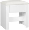 Hocker Schminktisch, Sitzhocker Gepolstert, Makeup-Hocker mit Rutschfesten Fußpads, Geeignet für Ankleidezimmer, Schlafzimmer, Eingangsbereich, 30 × 40 × 44 cm, Weiß Bild 2