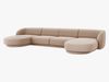 Micadoni Panorama-Sofa Miley 5-Sitzer Samt Bluvel Cappuccino Bild 2