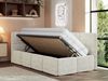 Jugendbett 90x200 ARVO Polsterbett mit Bettkasten, Stauraum & Gasdruckfeder, Modernes Design mit Kopfteil - Beige Strukture - Links Seite Bild 3