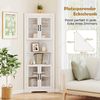 KOMFOTTEU Hochschrank 6-stufiger Eckschrank mit verstellbaren Regale, weiß Bild 2