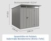 Hörmann Ecostar Metall-Gerätehaus Elegant mit Pultdach Typ 2, 238x238 cm , graualuminium, 5,7 m²,1-flüglige Tür Bild 3