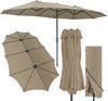 Kingsleeve Sonnenschirm, UV Schutz 80+ Schutzhülle XXL Aluminium Kurbel Wasserabweisend, taupe, 460 x 270 x 240 cm Bild 2