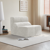 Sofa Sitzfläche 94x63 cm / Gesamt 94x109x79 cm, Regentropfen-Velvet Weiß, hochdichter Schaumstoff, komprimiert & sofort einsatzbereit Bild 2
