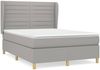 vidaXL Polsterbett mit Matratze Hellgrau 140x190 cm Stoff Bild 2