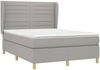 vidaXL Polsterbett mit Matratze Hellgrau 140x190 cm Stoff Bild 3