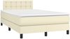 vidaXL Boxspringbett mit Matratze Creme 120x200 cm Kunstleder, Härtegrad: H2 [3141115] Bild 3