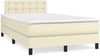 vidaXL Boxspringbett mit Matratze Creme 120x200 cm Kunstleder, Härtegrad: H2 [3141115] Bild 2