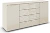 rauch Aditio Box, Kommode, 1-türig, 4 Schubladen, mit Glasfront, mit Softclose-Funktion, Farbe Beige, BxHxT 160x81x42cm Bild 3