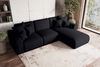 99rooms 'Gusto' Ecksofa, L-Form, mit abnehmbaren Kissen, Rundumbezug aus gepolstertem Strukturstoff 'NEVE', Schwarz, Ottomane Rechts, mit Schlaffunktion Bild 2
