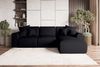 99rooms 'Gusto' Ecksofa, L-Form, mit abnehmbaren Kissen, Rundumbezug aus gepolstertem Strukturstoff 'NEVE', Schwarz, Ottomane Rechts, mit Schlaffunktion Bild 5
