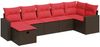 vidaXL 7-tlg. Garten-Sofagarnitur mit Kissen Braun Poly Rattan 3325410 Bild 2
