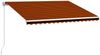vidaXL Einziehbare Markise Handbetrieben 400 x 300 cm Orange und Braun 3051216 Bild 3