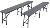 HATTORO 2er Set Campingbänke faltbare Bänke Gartenbank Bank Koffer 180cm Grau Bild 4