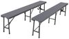 HATTORO 2er Set Campingbänke faltbare Bänke Gartenbank Bank Koffer 180cm Grau Bild 5