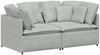 vidaXL Modulares Sofa mit Kissen Samt Hellgrau 3321249 Bild 2