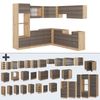 Eckküche R-Line Edelgrau/Goldkraft Eiche 247 x 46 cm ohne Arbeitsplatte Vicco Bild 5