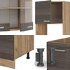 Eckküche R-Line Edelgrau/Goldkraft Eiche 247 x 46 cm ohne Arbeitsplatte Vicco Bild 4