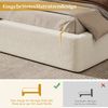 Polsterbett Doppelbett, hydraulisches Funktionsbett mit Lattenrost Kopfteil und großem Stauraum, Bouclé, Beige, 180 x 200 cm Bild 5