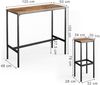Bartisch-Set Fyrk Antikholz 120 x 50 cm mit 2 Barhockern Vicco Bild 3