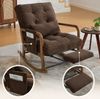 REDOM Loungesessel Schaukelstuhl mit verstellbarer Lehne & Fußstütze (Cord Sessel mit Lendenkissen, Seitentaschen & weichem Polster), Polsterstuhl Relaxsessel Bild 3