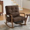 REDOM Loungesessel Schaukelstuhl mit verstellbarer Lehne & Fußstütze (Cord Sessel mit Lendenkissen, Seitentaschen & weichem Polster), Polsterstuhl Relaxsessel Bild 2