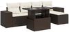 vidaXL 6-tlg. Garten-Sofagarnitur mit Kissen Braun Poly Rattan 3326784 Bild 2