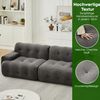 2-Sitzer Sofa 224 x 104 x 66 cm aus Chenille – graues Polstersofa mit breiten Armlehnen Bild 5