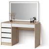 Livinity® Schminktisch Imola, Weiß/Sonoma/Sonoma, 120 cm mit LED-Spiegel (2-St) Bild 4