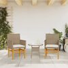 vidaXL Gartenstühle mit Kissen 2 Stk. Beige Poly Rattan Massivholz 368716 Bild 3