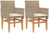 vidaXL Gartenstühle mit Kissen 2 Stk. Beige Poly Rattan Massivholz 368716 Bild 2