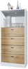 Vladon Kommode Pino V3, Anrichte mit 4 Schubladen & 1 offenem Fach, Weiß matt/Eiche Natur ohne LED (56 x 125 x 36 cm) Bild 5