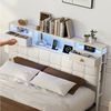 Gdood Polsterbett Stauraumbett Doppelbett LED (1 tlg, Inkl. Bettkasten), Mit LED-Beleuchtung, Ladefunktion, Samt, 160x200 cm Bild 3